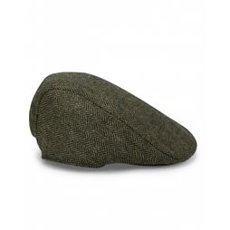 Hoggs Herringbone Waterproof Green Check Tweed Cap