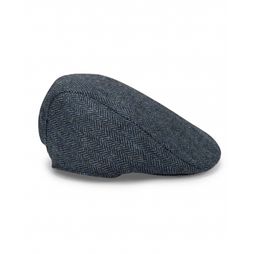 Hoggs Herringbone Waterproof Blue Check Tweed Cap