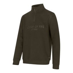 Hoggs of Fife Mens Galloway 1888 Plain 1/4 Zip Forest Sweatshirt
