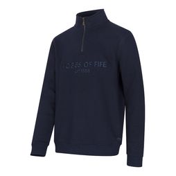 Hoggs of Fife Mens Galloway Navy 1888 Plain 1/4 Zip Sweatshirt