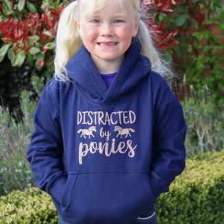British Country Collection Distracted by Ponies Glitter Hoodie