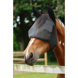 EQUILIBRIUM FIELD RELIEF MIDI FLY MASK &amp; EARS BLACK/ORANGE