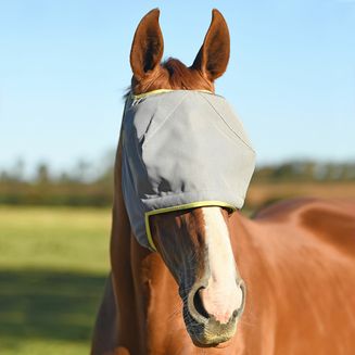 EQUILIBRIUM FIELD RELIEF MIDI FLY MASK NO EARS GREY/YELLOW