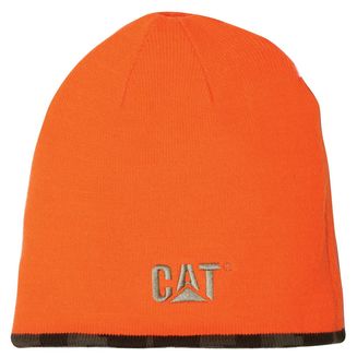 Caterpillar Reversible Logo Beanie - Orange/Jacquard