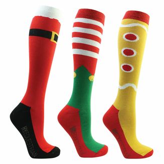 Hy Equestrian Festive Feet Christmas Socks (Pack of 3)