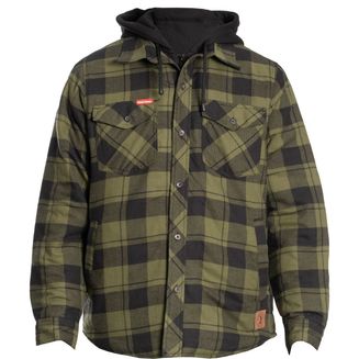 Hard Yakka Quilted Flannel Shacket Green