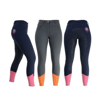 Coldstream Learmouth Breeches - Navy Blue/Raspberry Red