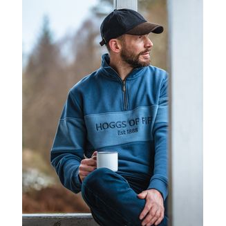 Hoggs Dumfries 1888 Gents Sea Blue/Vintage Blue 1/4 Zip Sweatshirt