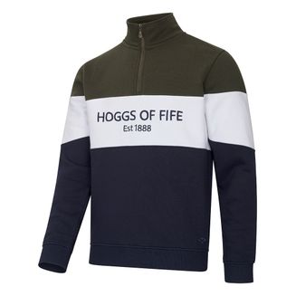 Hoggs Dumfries 1888 Gents Forest/White 1/4 Zip Sweatshirt
