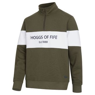 Hoggs Dumfries 1888 Gents Lovat/White 1/4 Zip Sweatshirt