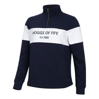 Hoggs Dumfries 1888 Ladies 1/4 Zip Navy/White Sweatshirt