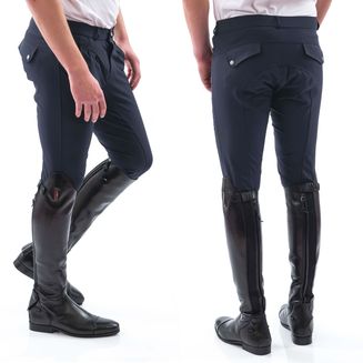 WHITAKER B142M MIAMI MENS BREECHES WITH SILICONE SEAT NAVY