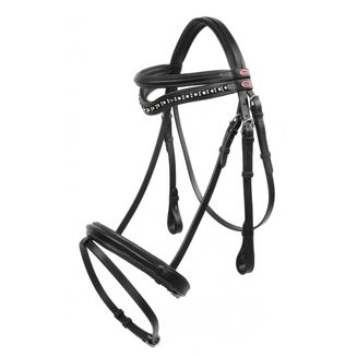 Whitaker Br073 Lynton Flash Bridle with 2 Browbands Black