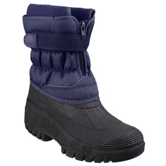 Cotswold Chase Touch Fastening &amp; Zip Navy Snow Boots