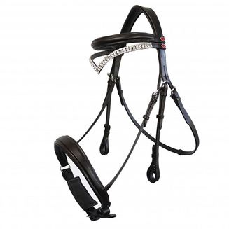 Whitaker Br072 Lynton Snaffle Bridle with 2 Browbands Black