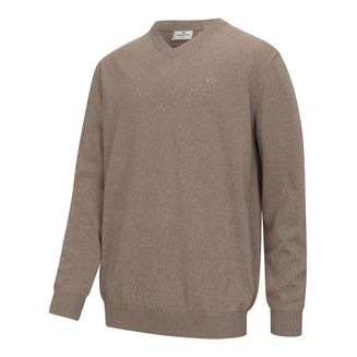 Hoggs of Fife Stirling II Biscuit Brown V Neck Pullover