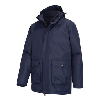Hoggs of Fife Mens Walker Long Navy Ink Coat