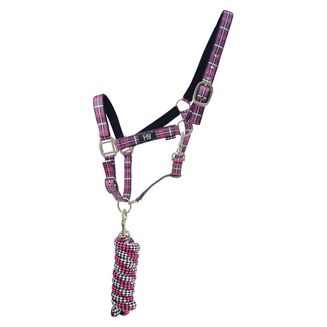 Hy Equestrian Tartan Head Collar with Lead Rope