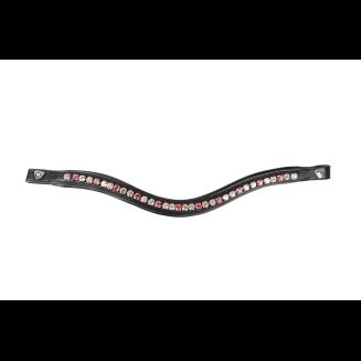 ProPresicce Signature Curved Diamante Browband by Hy Equestrian with Pink/Silver/Taupe Diamantes