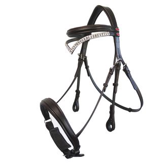Whitaker Br072 Lynton Snaffle Bridle with 2 Browbands Havana
