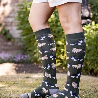Bartleby Funky Welly Socks Mens Sheep &amp; Sheepdog