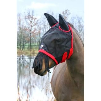 Hy Equestrian Mesh Half Mask with Ears and Fringe