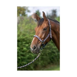 Hy Equestrian Woven Polo Head Collar and Lead Rope
