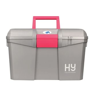 Hy Equestrian Tack Box Silver/Raspberry
