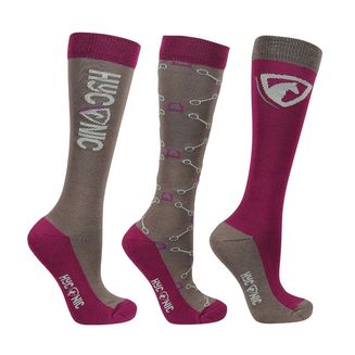 Hyconic Pattern Socks By Hy Equestrian Grey/Purple