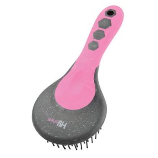 Progroom Hex Mane &amp; Tail Brush By Hy Equestrian Black/Pink