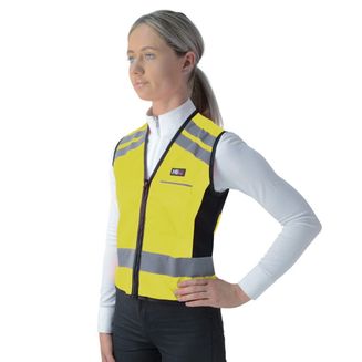 Reflector Waistcoat Pass Wide/Slow By Hy Equestrian Yellow Yellow/Black