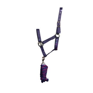 Hy Equestrian Out Of This World Headcollar &amp; Lead Rope Navy/Magenta