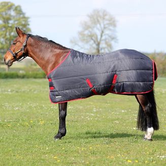 Hyconic 100g Stable Rug Charcoal/Red