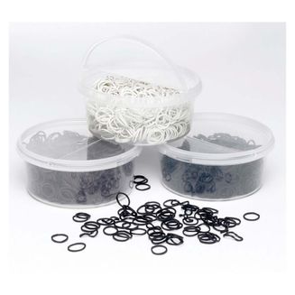 Lincoln Plaiting Bands In Half Open Container Black