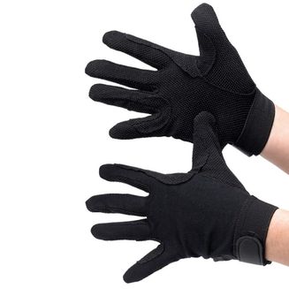 Hy Equestrian Cotton Pimple Palm Gloves Black