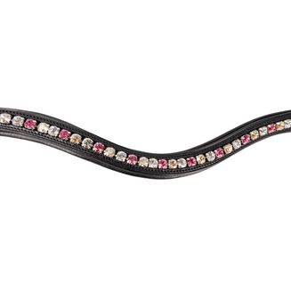 Hy Equestrian Propresicce Signature Browband Pnk/Slv/Tpe Pink/Silver/Taupe Diamante