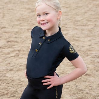 Supreme Products Active Junior Show Rider Polo Shirt Child Black/Gold