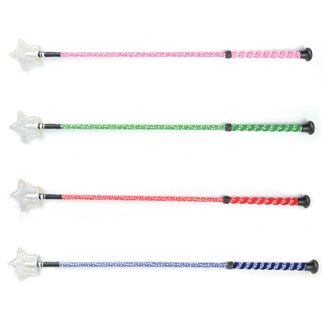 HySCHOOL Spiral Star Riding Whip - 65cm