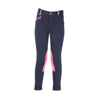 HyPERFORMANCE Belton Children's Jodhpurs - Navy/Salmon Pink