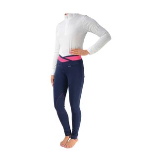 HyPERFORMANCE Brixton Elasticated Ladies Jodhpurs - Navy/Raspberry
