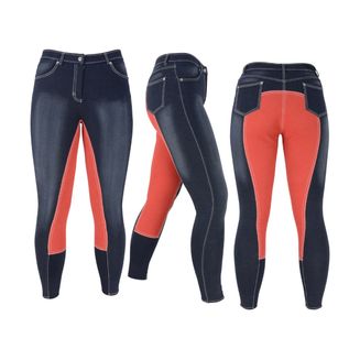 HyPERFORMANCE Denim Look Ladies Breeches - Denim/Red