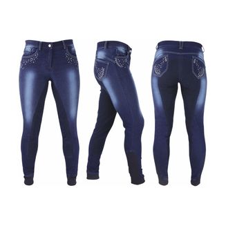 HyPERFORMANCE Denim Look Diamante Ladies Breeches