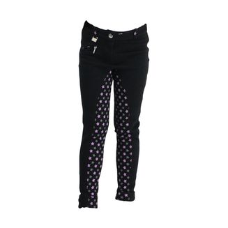 HyPERFORMANCE Stars Children's Jodhpurs - Black/Lilac &amp; Grey Stars