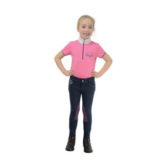Lola Love Heart Children's Jodhpurs by Little Rider - Navy/Colourful Hearts