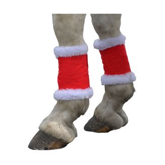 Hy Christmas Santa Horse Leg Wraps (Set of 4) - Red/White - Pony
