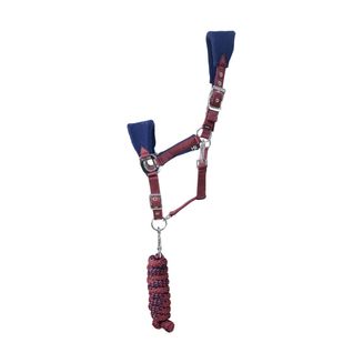 Hy Event Pro Series Head Collar and Lead Rope - Navy/Burgundy