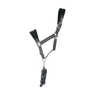 Hy Event Pro Series Head Collar and Lead Rope - Black/Grey