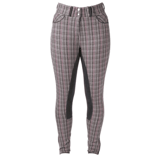 HyPERFORMANCE Frayer Ladies Breeches - Chocolate Brown/Pink Check
