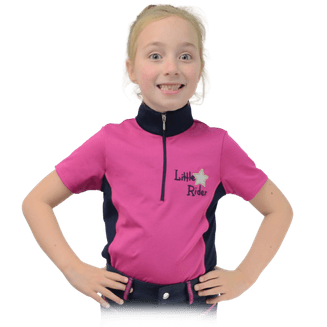 Shimmering Star Show Shirt by Little Rider - Rose Pink/Navy