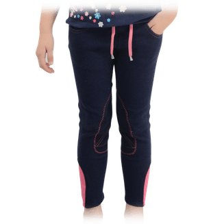 Felicity Flower Pull on Jodhpurs by Little Rider - Fuchsia Pink/Navy